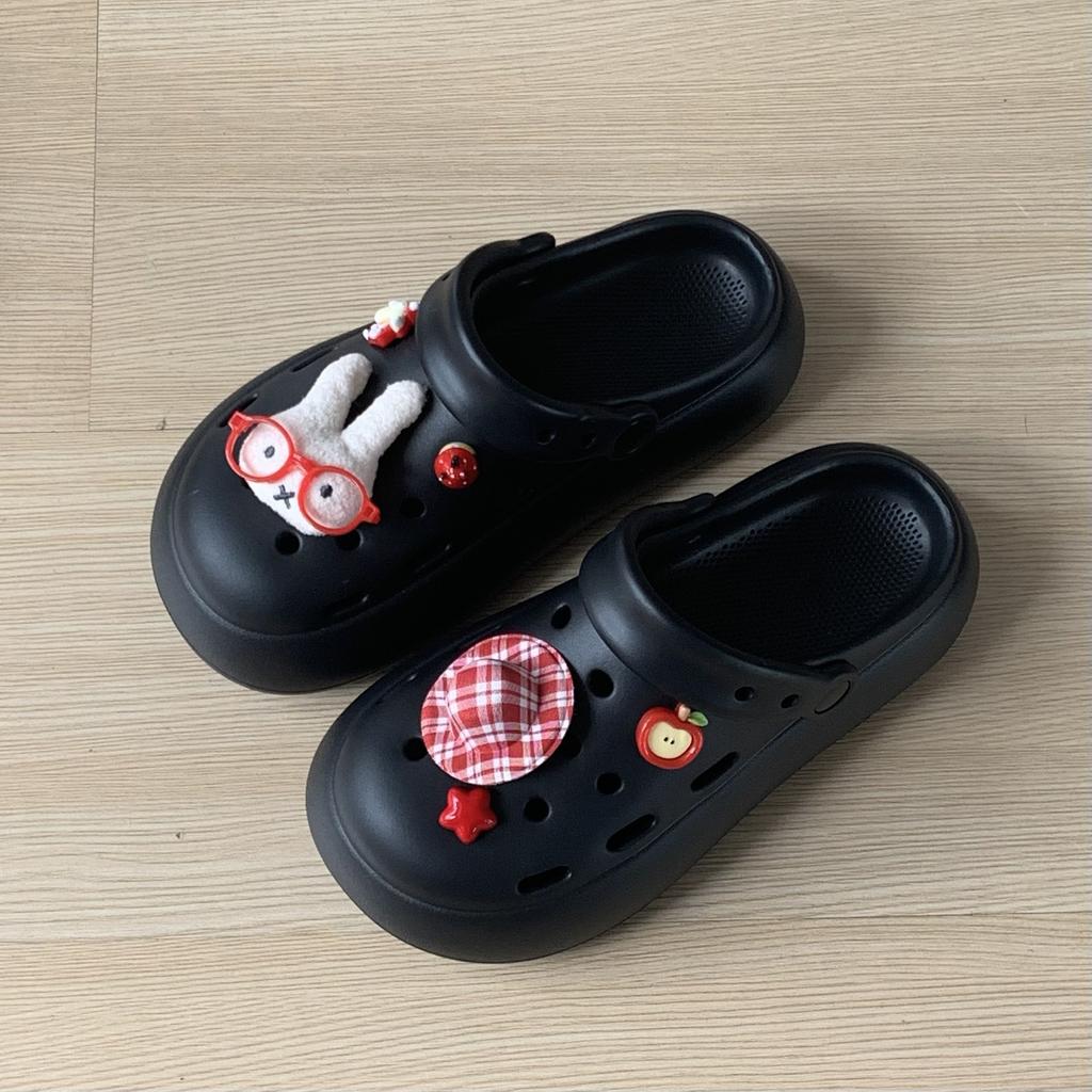 Cartoon Cute Hole Shoes, New Summer Products, Non-slip and Height-increasing Bag Head Cool Slippers