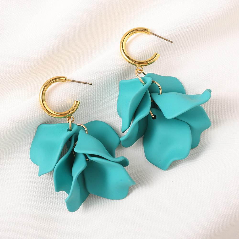 Pinkdudu Модные серьги-капли в виде лепестков роз из смолы с жемчужным блеском, женские украшения PD2386