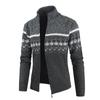 Autumn and Winter New Sweater Men's Stand-up Collar Color Matching Knitted Cardigan Casual Men's Sweater