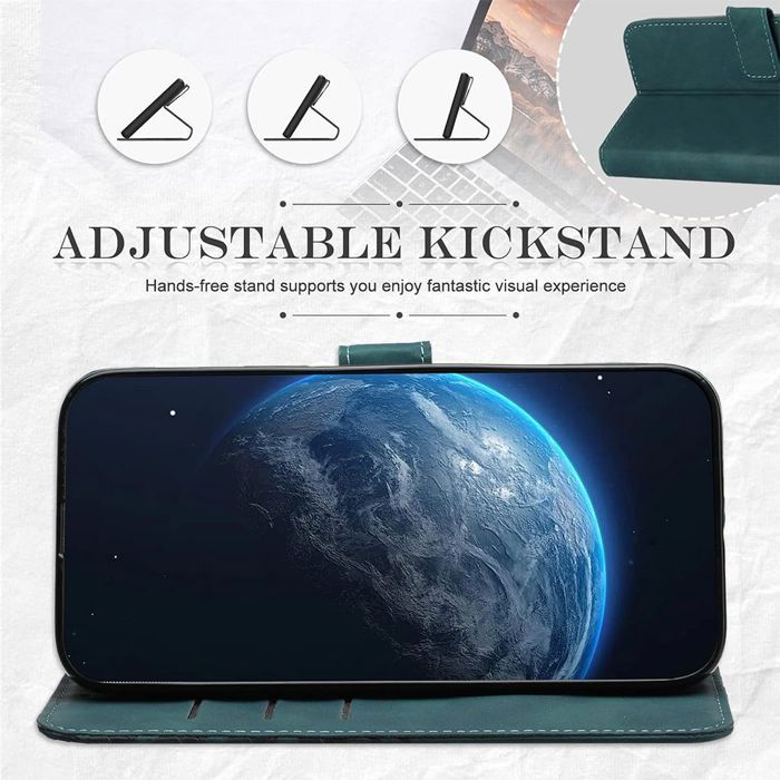 Protective Case - BOOLING - for Samsung Galaxy S25 Plus - Leather Effect - Night Green - Shockproof