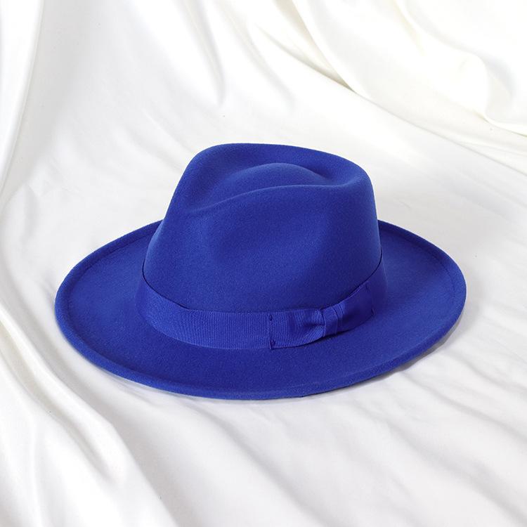 New Fedoras Hats Men'S Vintage Black Felt Wide Brim Jazz Hats Man For Men Women Fedora Gentleman Caps Jackson Hat