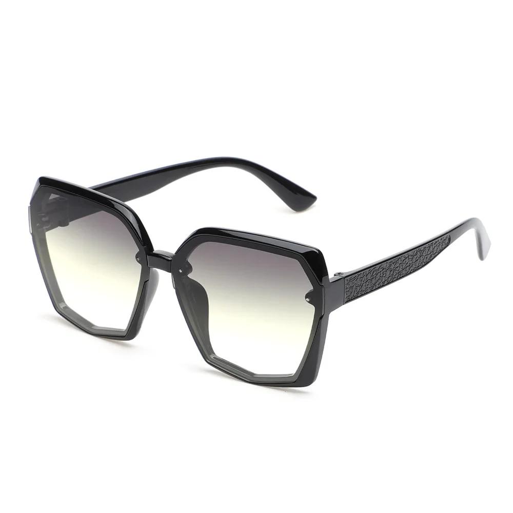 Шампань Коричневые Солнцезащитные очки с большой оправой Женские Модные Солнцезащитные очки от солнца Дизайнерские Брендовые Разноцветные Солнцезащитные очки Женские Винтажные