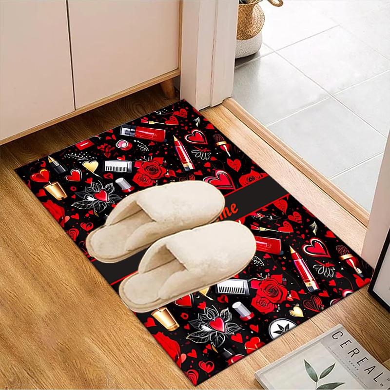 1PC Custom Name Love Makeup Artistry Theme Floor Mat Ideal for Living Room, Game Rooms, Office, Bedroom,Floor Mat Playful Design