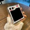 Прозрачный чехол с узором розового бантика для Samsung Galaxy Z Flip7 Flip6 Flip5 Жесткая складная крышка для телефона для Samsung Z Flip 7 6 5 4 3 5G