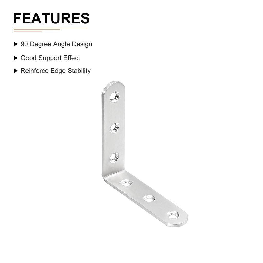 DTGN 80 x 80 x 20mm L Bracket Corner Brace 4 Pcs Perfect for