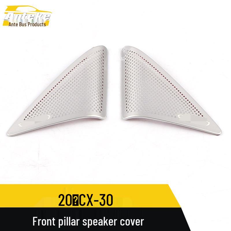 2020 CX-30 Stainless Steel Front Pillar Speaker Cover Decorative Trim.