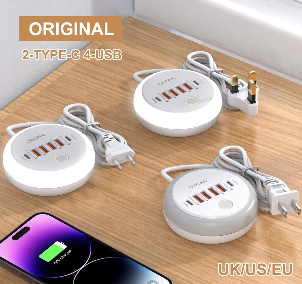 50 Вт Многопортовое USB-зарядное устройство Сетевой фильтр Розетка Быстрая зарядка Дорожное зарядное устройство для iPhone Samsung Xiaomi Quick Charge Адаптер для телефона