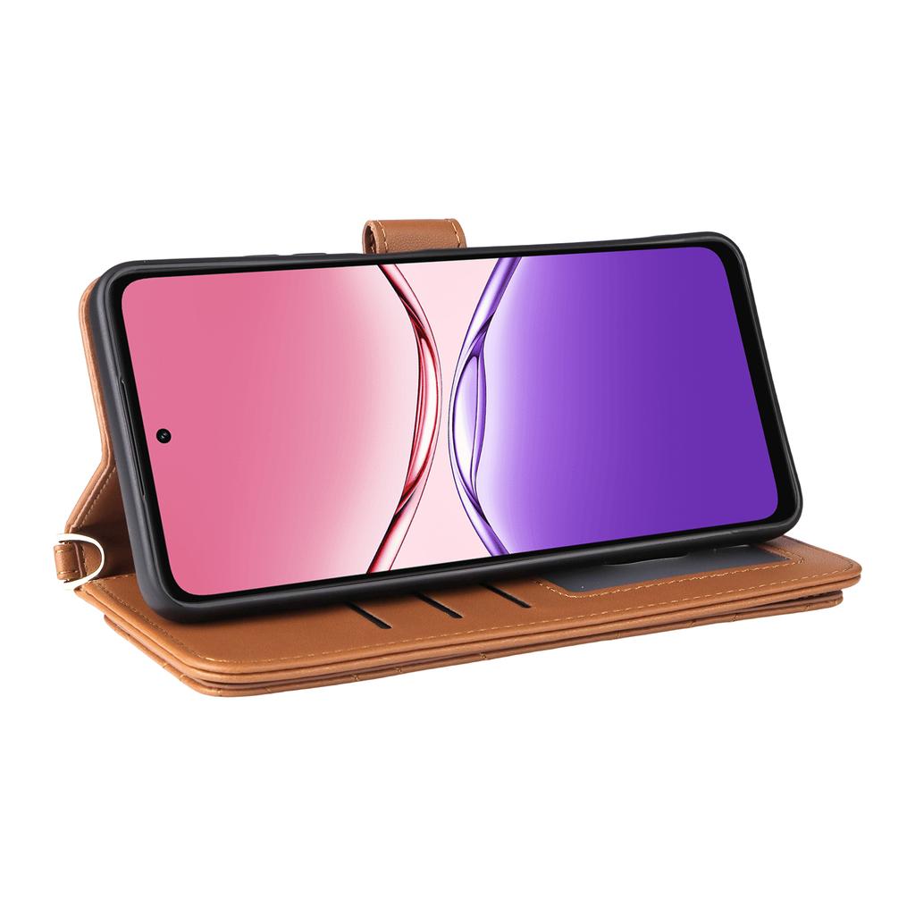 Для Oppo A5x 5G/4G Чехол с плечевым/наручным ремешком Кожаный чехол для телефона Подставка Кошелек