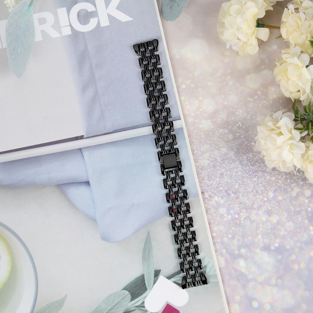 Для Fitbit Versa 4/Sense 2 Сменный ремешок из нержавеющей стали Полый металлический браслет для часов с 5 звеньями