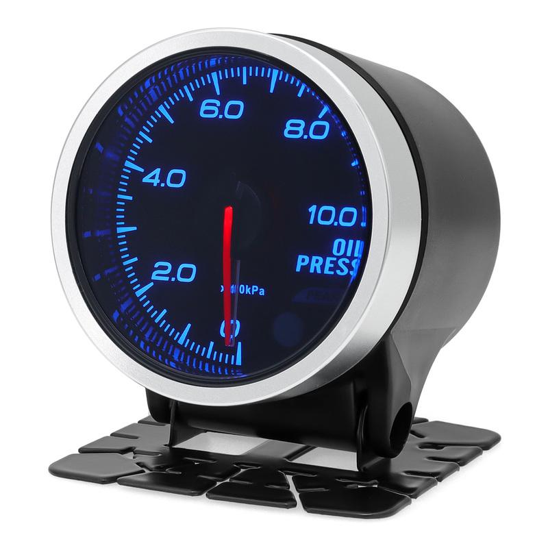 2 Inch 52MM Oil Press Gauge Smoke Lens 0-10 Bar PSI Oil Pressure Meter With Stepper Motor Oil Pressure Sensor 1/8NPT Turbo Boost