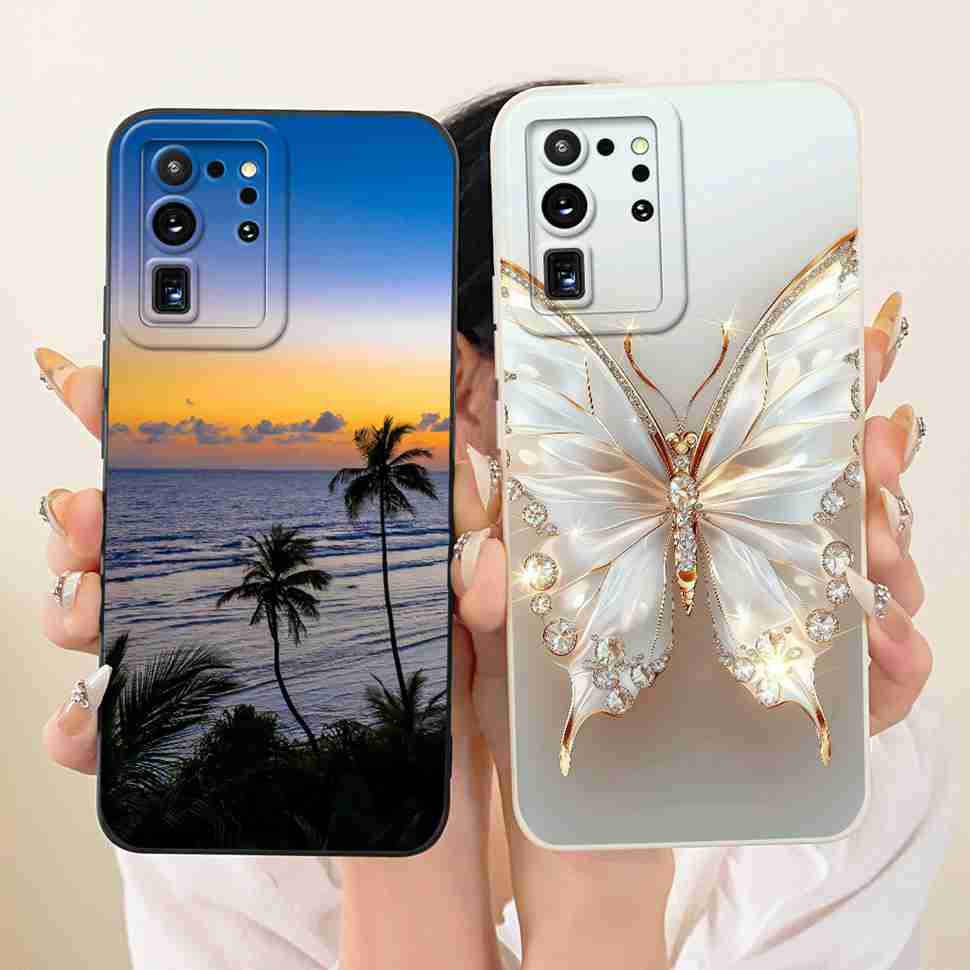 Чехол для Samsung Galaxy S20 Ultra Популярный цвет Цветочный принт Силиконовая задняя крышка Для чехлов телефона Samsung S20 Ultra 4G 5G Fundas