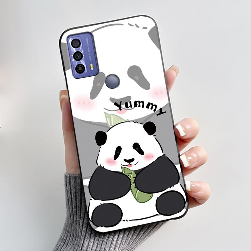 Phone Funda For TCL 20B 20Y 20E Case Aesthetic Cute Cat Astronaut Black Soft Silicone TPU Capa for TCL 20E 20Y 20B Back Cover