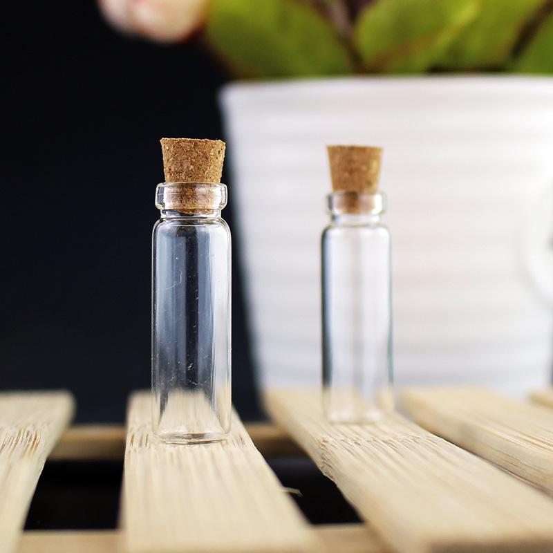 Adorable Mini Glass Wish Bottles with Cork Lids and Plastic Stoppers for DIY Projects