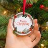 Christmas Wreath Printing Ornament Round Merry Christmas Tree Ornament Bauble Room Door Hanger Decoration Presents Gift