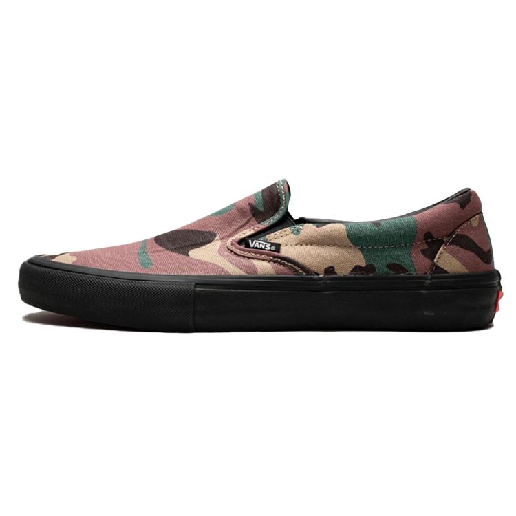 Vans Slip-On Pro Canvas Low Top Skate Shoes Unisex Skate Shoes Military-Green Camouflage VN0A347VKAF