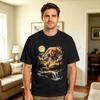 Vintage Dachshund Howling To The Moon 90s Retro Animals T Shirt Summer 100 Cotton T Shirts For Unisex Design Tshirt Short Sleeve