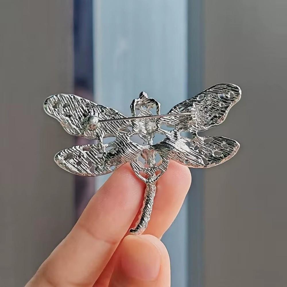 Elegant Rhinestone Brooch Zinc Zinc Alloy Women Brooches Gifts Crystal Dragonfly Badge Pin Blazer