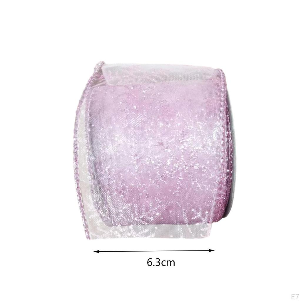 Christmas Ribbon Snowflake DIY 10 Yards Crafts Gifts Wrapping Xmas for Cake