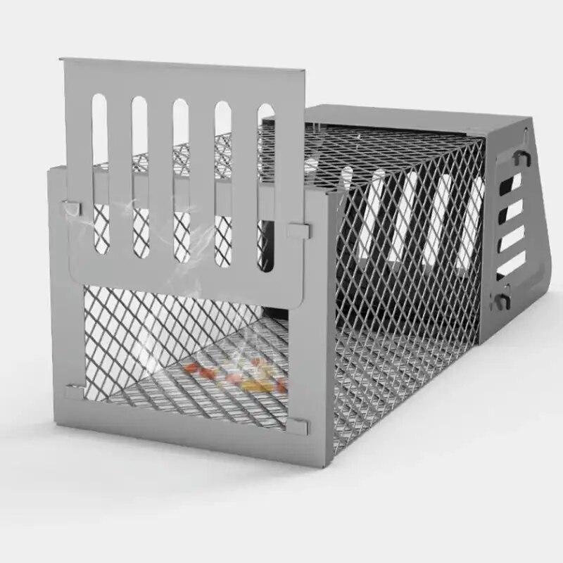 Однодверная непрерывная крысоловка для помещений и улицы, ловушка для мышей, мышеловка, металлическая многоразовая клетка для мыши и крысы