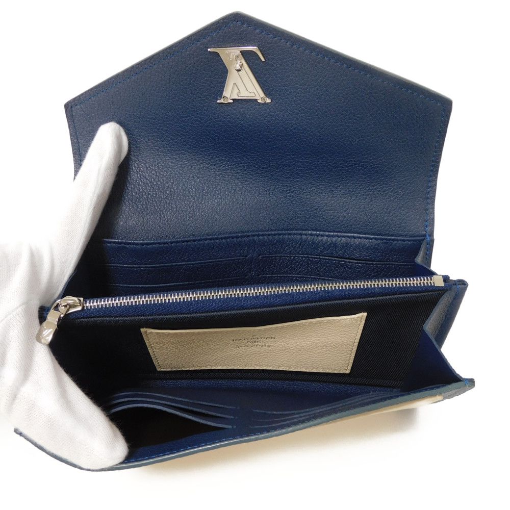 Used 12564 Portefeiulle My Rock Me M62544 7940 LV Signature Beige Two-Tone Snap Buttons with LV Logo, Blue Jean, Unisex