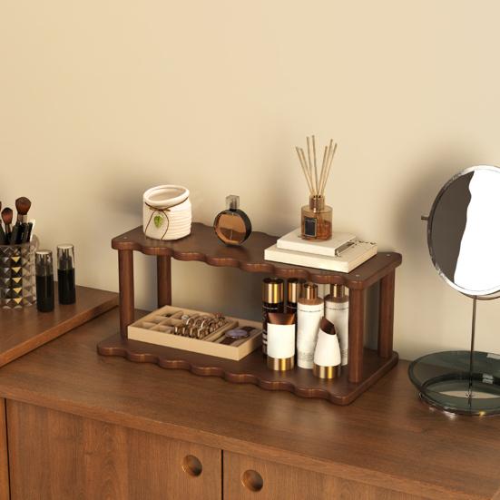 Двухъярусная полка для хранения, держатель для мелочей, высокая грузоподъемность, многоцелевой органайзер для ванной, кухни, рабочего стола