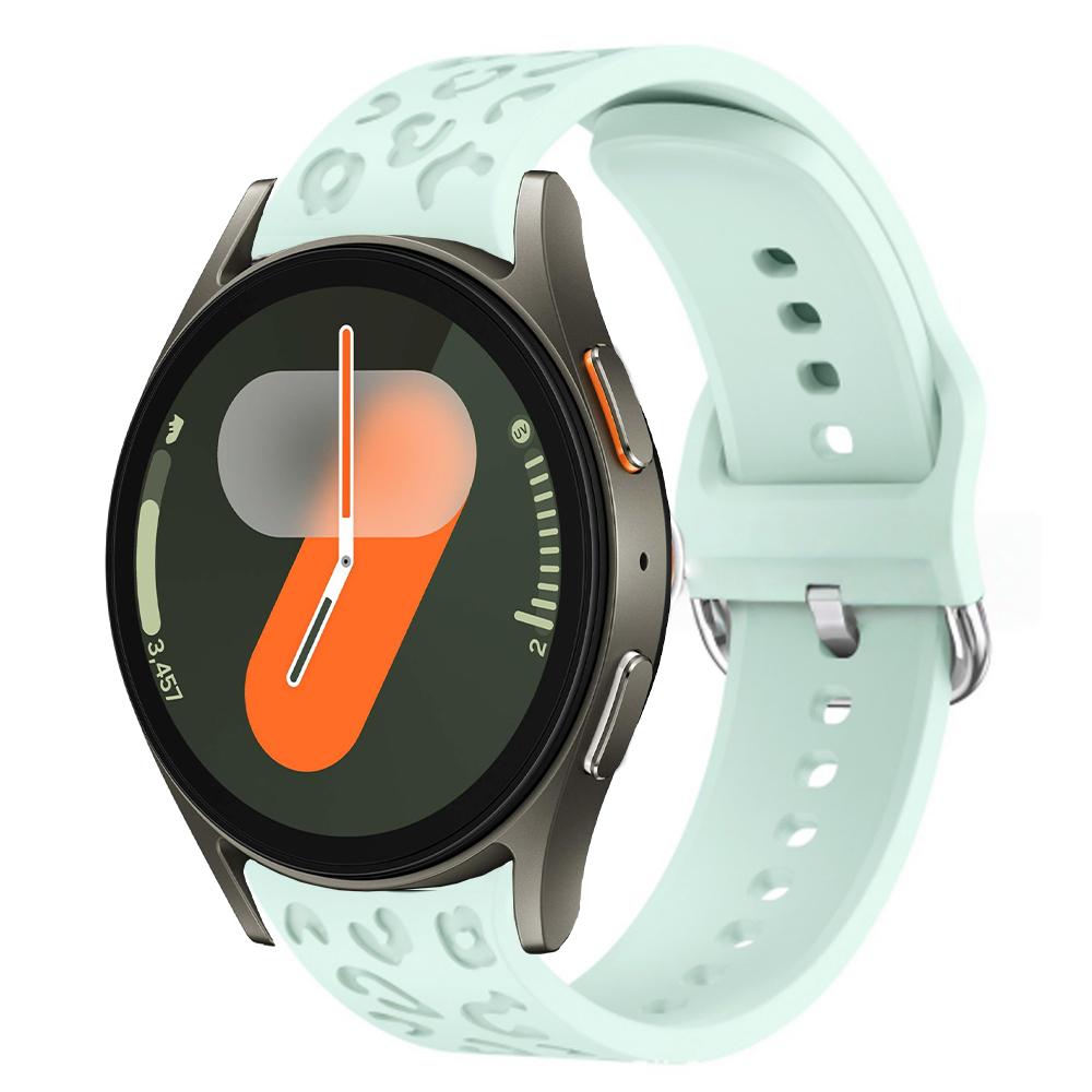 Engraved Strap For Samsung Galaxy Watch 7 FE 6 4 5 pro Silicone Leopard No Gaps Bracelet correa Galaxy Watch6 Classic 20mm band