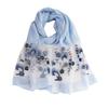 BRMM MIA Large Floral Elegant and Perfect for Beach and Sun Protection Ultra-Thin Stole, Scarf, Shawl, Embroidery, Silk, Women's, Spring/Summer,