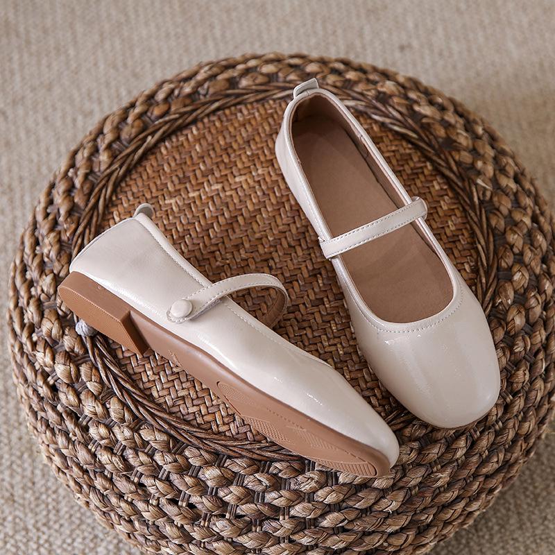 Весенне-осенние туфли Мэри Джейн из маленькой кожи, женские летние новые свадебные бордовые балетки на французском низком каблуке, одинарные туфли