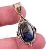 Natural Pietersite Gemstone 925 Solid Sterling Silver TwoTone Pendant 1.50" F6w86