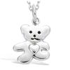 [H2642] - Серебряный кулон "Тедди" серебро (родиевое покрытие) - 12x15 мм
