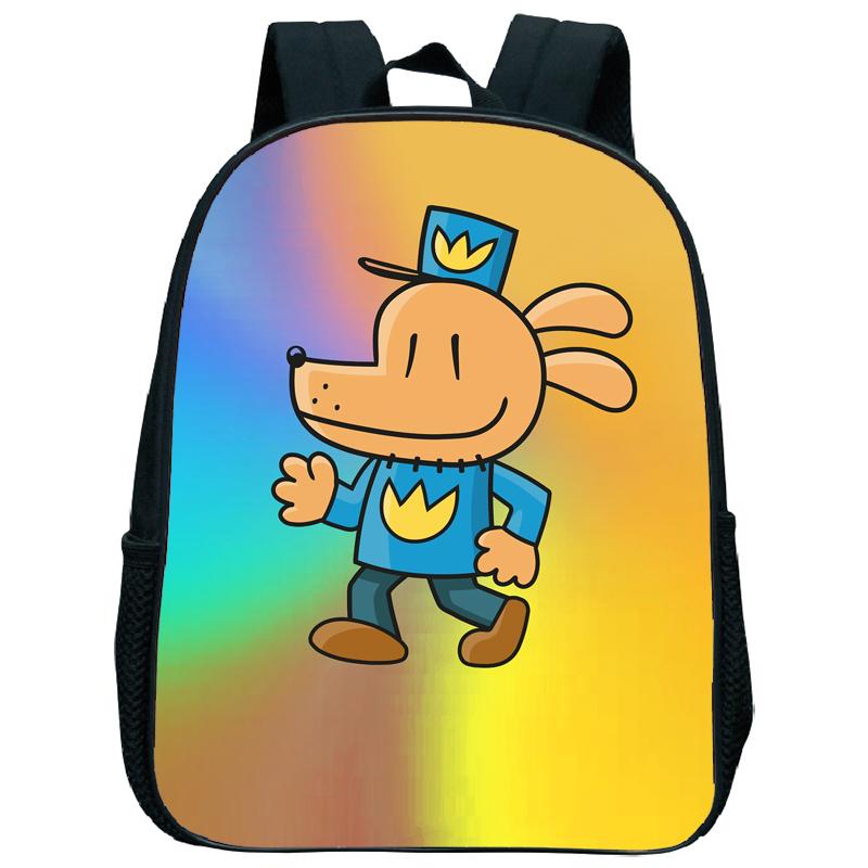 Dog Man Kindergarten Backpack 12 Inch Dogman Children Boy Girl Nursery Shoulder Bag Toddler Back to School Birthday Gift