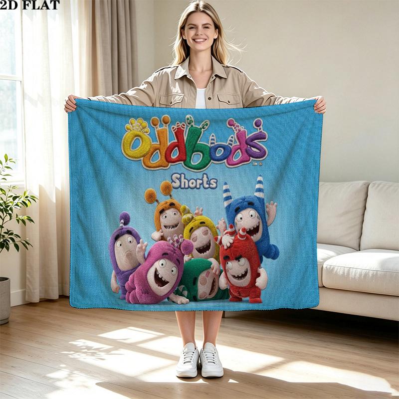 oddbods Print Flannel Blanket High Quality Warm Comfortable Cover for All Seasons Perfect for Gifts Home Decor
