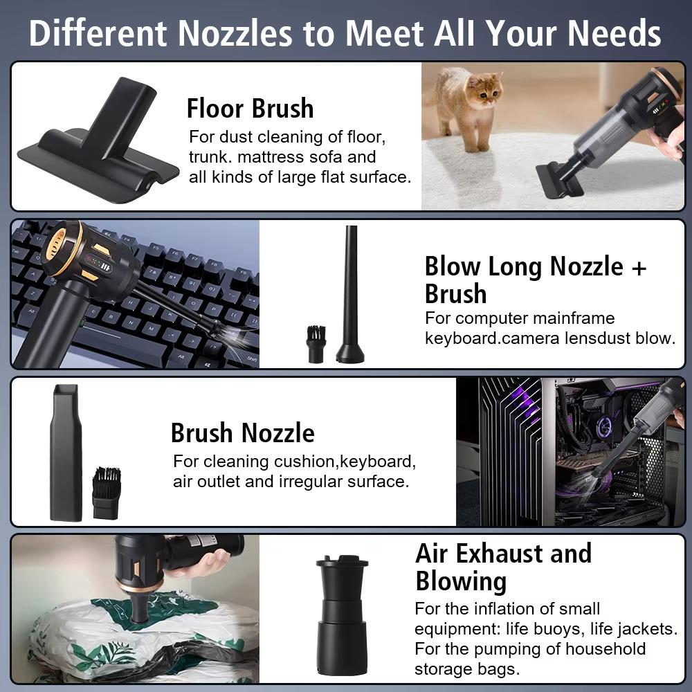 Новый автомобильный пылесос 998000ПА Беспроводной Мощный Портативный Мини Автомобильный Пылесос для Дома Ручной Воздуходувка Автомобильный Пылесос