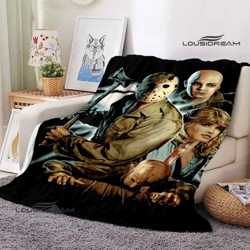 Friday the 13th Jason Print Blanket Fashion Home Decor Flannel Soft Cozy Blanket Home Travel Essential Birthday Gifts