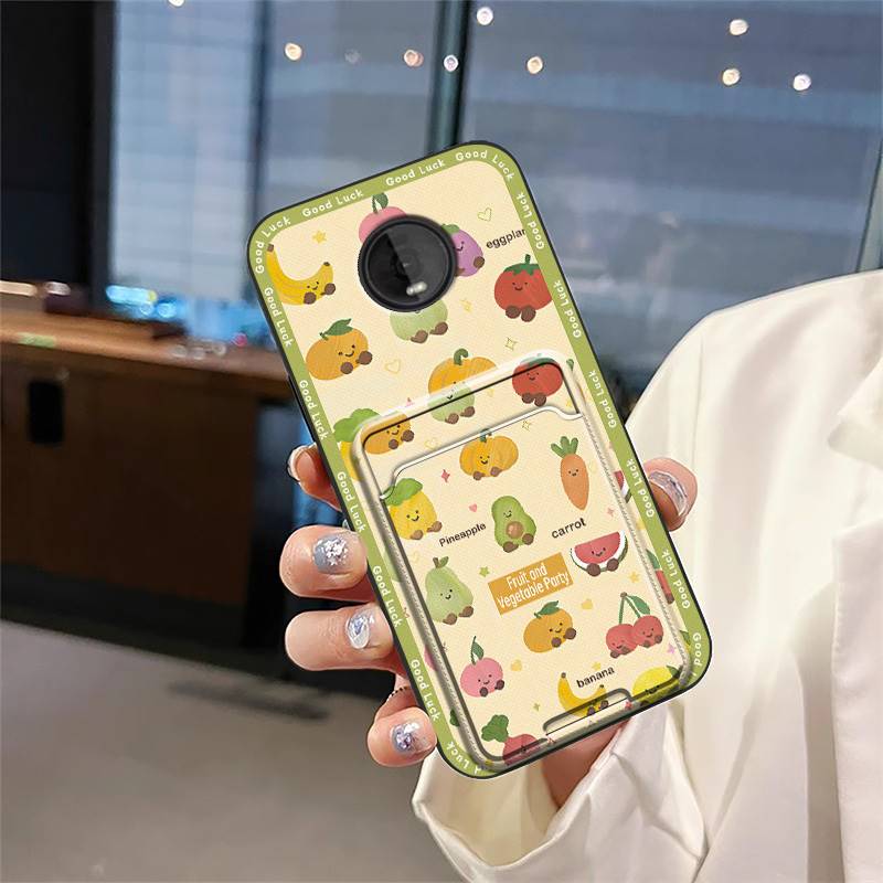Silicone Fashion Design Phone Case For MOTO Z4 Play Full Wrap Shockproof Cute Card Slot TPU Soft Case Cartoon Back Cover