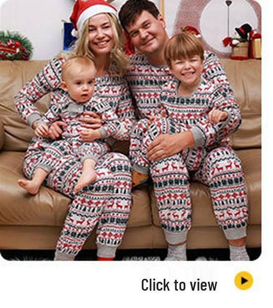 2025 Семейный комплект в клетку с принтом оленей - Осенне-зимний рождественский наряд