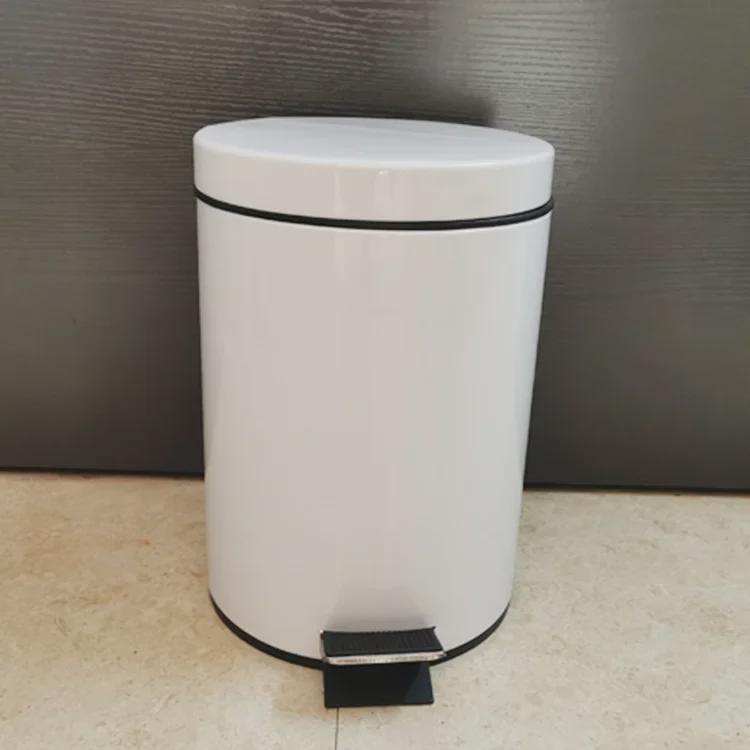 Круглый мусорный бак из нержавеющей стали с крышкой для дома или офиса