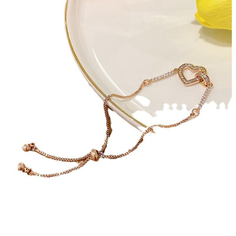 Элегантный, не тускнеющий браслет-сердце с микропаве для женщин - Высококлассные минималистичные украшения для рук, идеально подходящие для лучших подруг