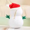 Cartoon Christmas Snowman Pendant Fluffy Xmas Ornament Snowman Plush Toy  Girls Boys