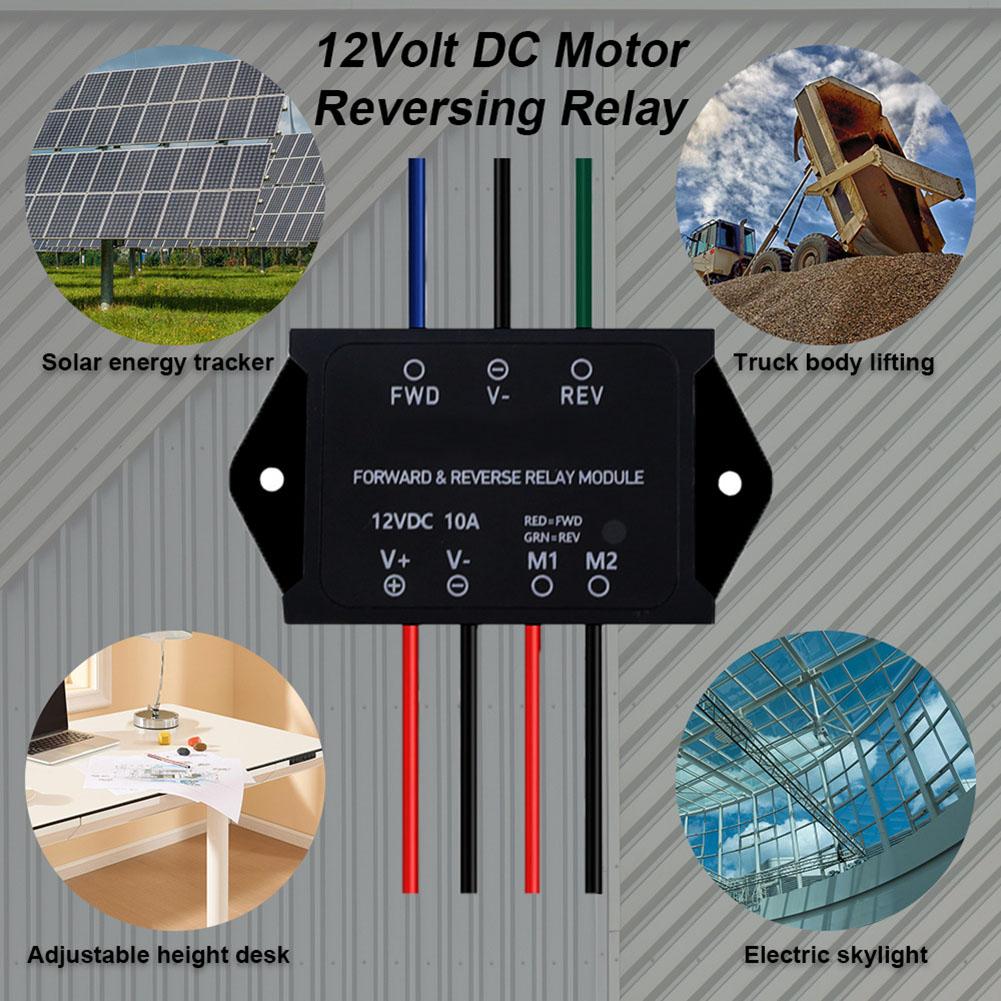 12V 10A Forward & Reverse Relay Module For Snowplow Fan Actuators Motor Control Power Tools Replacement DC Relay Module Parts