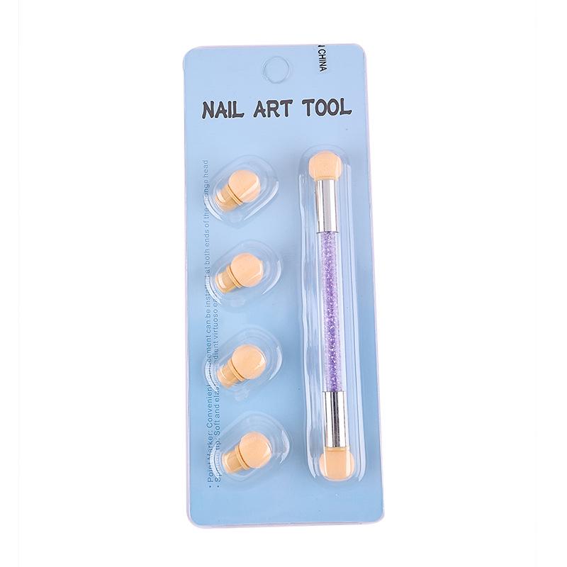 Двусторонний спонжевый маркер для нейл-арта: Инструмент для градиента, смешивания, нанесения точек и штриховки для мастеров маникюра