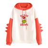 Women's Printed Contrasting Dinosaur Loose Casual Hoodie