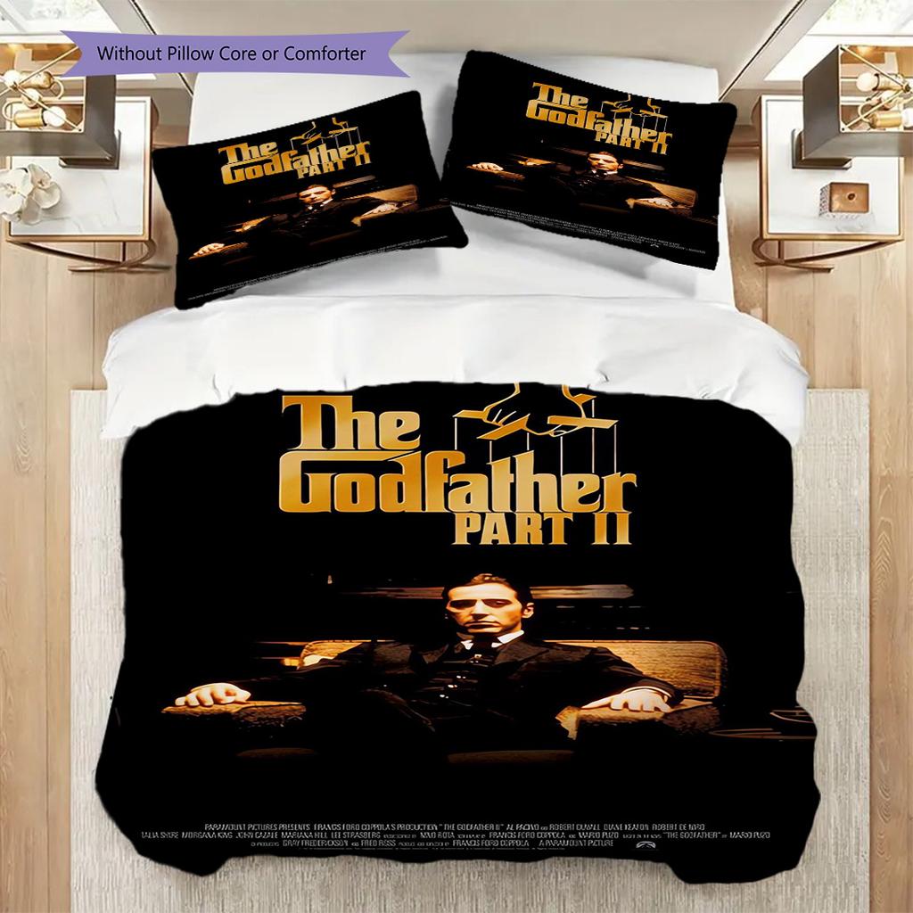 Power Loyalty Godfather Three-piece set (1 * duvet cover + 2 * pillowcase, without core) 2D Flat Duvet cover and pillowcase Bedding set