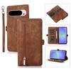 Magnetic Phone Case for Google Pixel 10 Pro XL Pixel9 9A 8 8A 7 7A 6 6A Zipper Lanyard Plain Leather Card Holder Wallet Cover