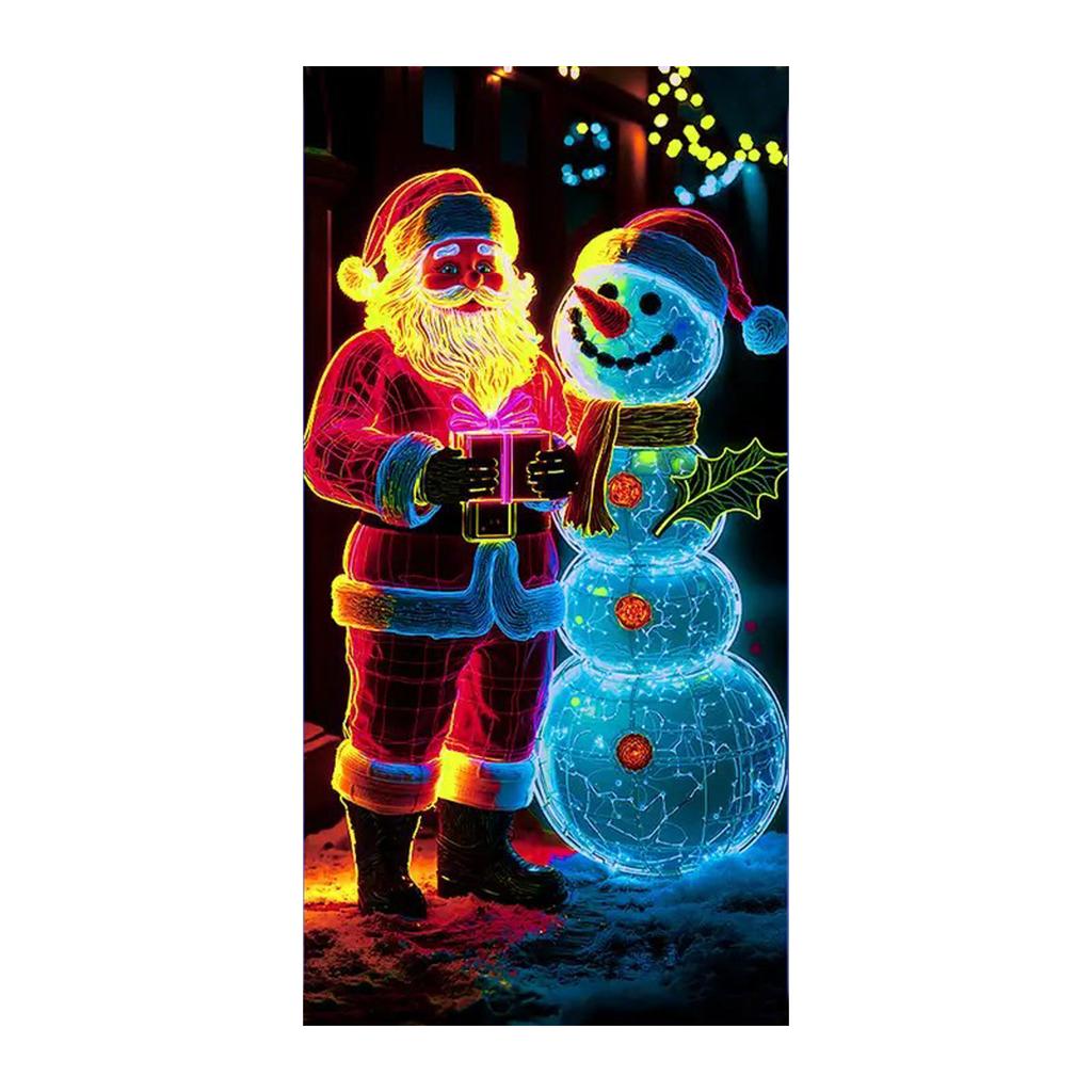 Christmas Fluorescent Door Frame, Door Cover Background, Holiday Party Decoration, Christmas Decoration Hanging Cloth