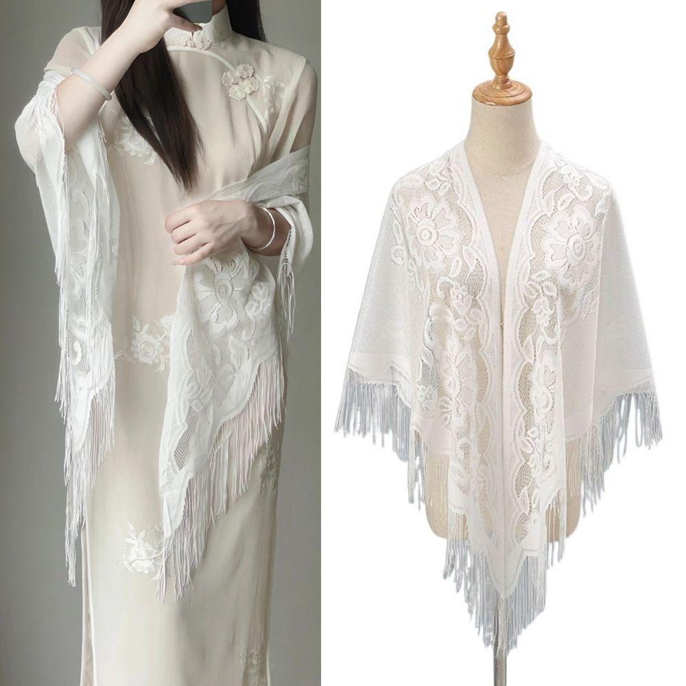 Многоцветная женская шаль с кисточкой, тюлевая шаль-накидка, модный шарф, для вечеринки