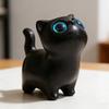 Ручная работа Черная Кошка Скульптура Маленькая Мультяшная Кошка Скульптура Рустик Мини Фигурка Кошки Милый Домашний Декор Подарок для Любителей Кошек Коллекционеров