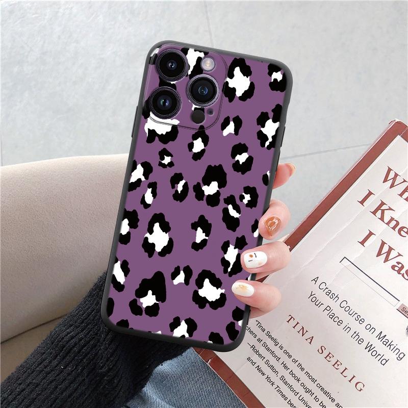 Модные мягкие чехлы для телефонов с леопардовым рисунком для iPhone 15 Pro 6 14 XS 13 Max XR 12 Mini 7 Plus X SE 8 11, противоударный бампер из ТПУ, черный чехол