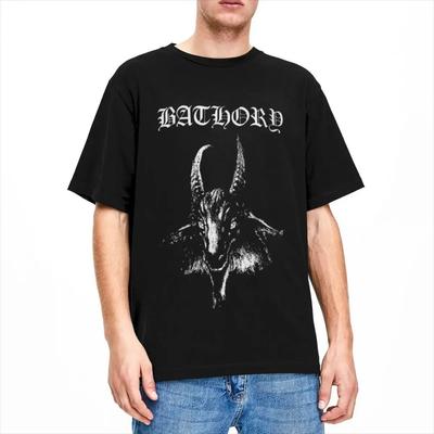 Мужская Женская Футболка Bathory Black Metal Мерч Одежда из Чистого Хлопка Забавные Футболки с Круглым Вырезом Больших Размеров