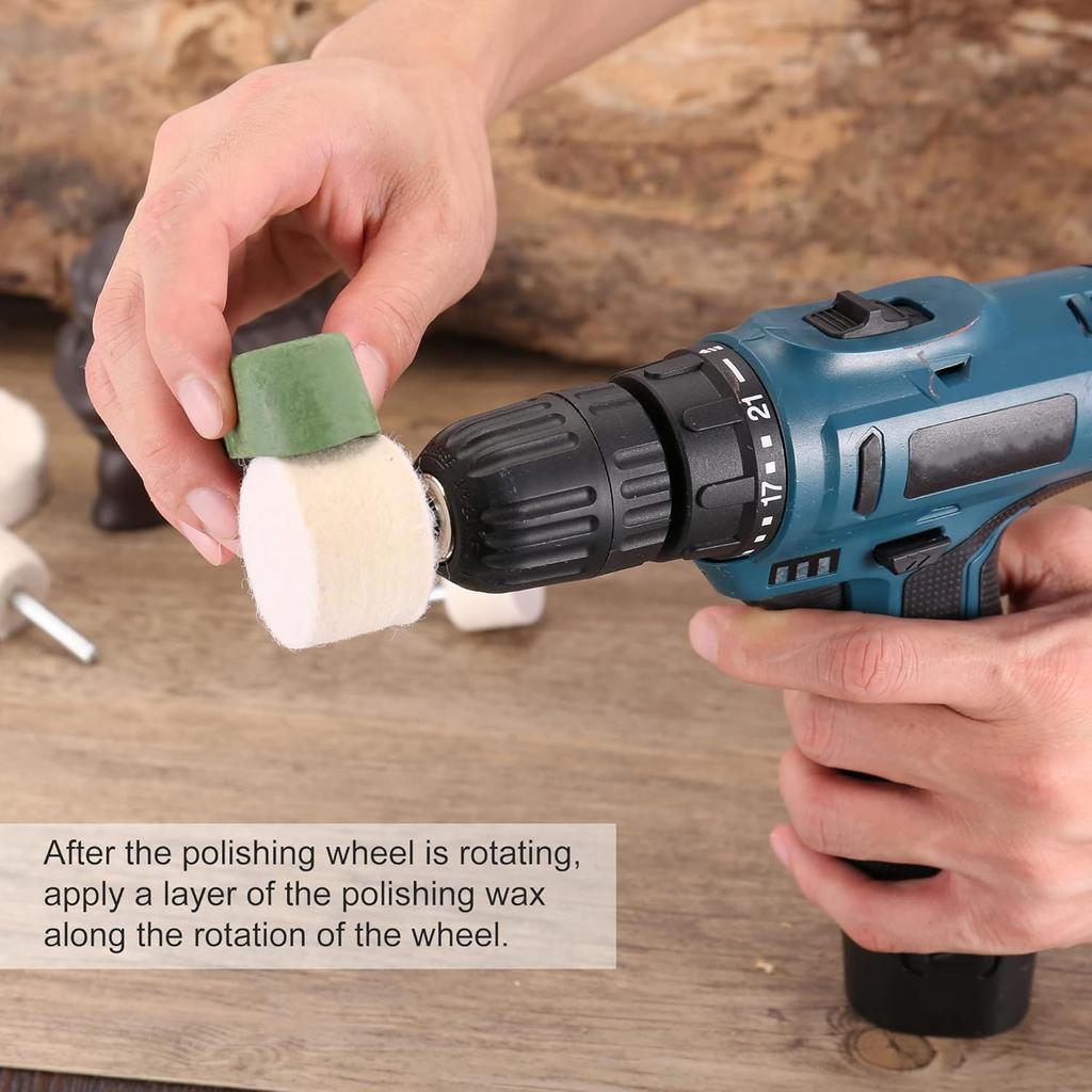 Полировальные насадки для дрели, 14 шт. Полировальные круги-насадки с 2 шт. полировальной пастой Rouge, конические/цилиндрические/грибовидные/Т-образные шлифовальные головки